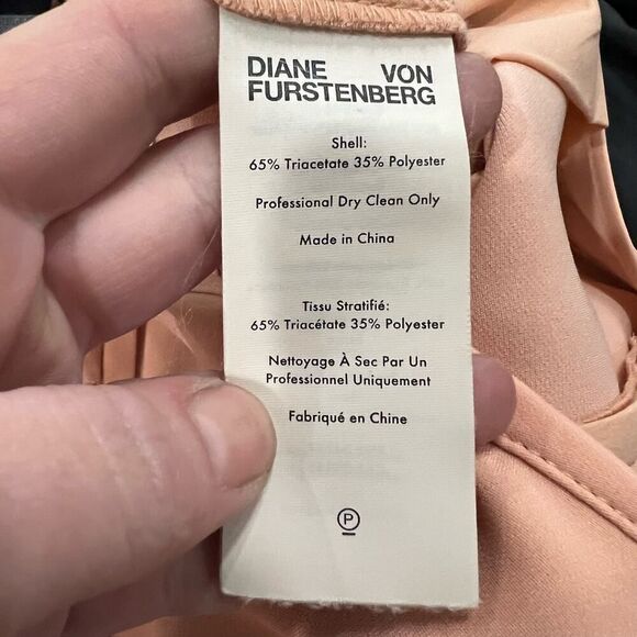 Diane von Furstenburg Coral High-Rise Kiersten Wide Leg Trousers Pants Size 4 - Picture 13 of 16